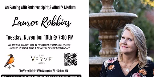 Natick, MA - Spirit & Afterlife Medium Event with Lauren Robbins Seen on TV