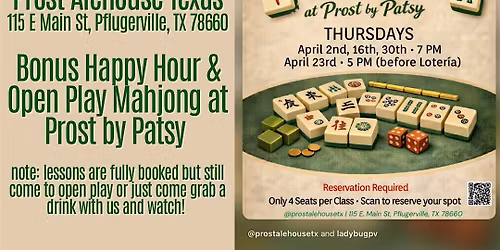FYP ATX Bonus Happy Hour: April | Mahjong Open Play with Patsy