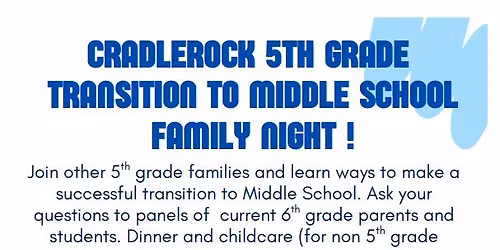 5th Grade Transition to Middle School Family Night