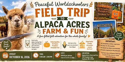 Region 1 Garrett - Alpaca Acres Annual Fall Fest