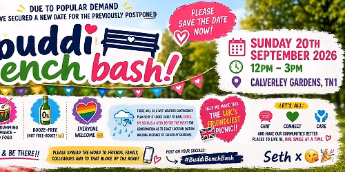 buddi bench bash! Meet New People at the UK's Friendliest Picnic!