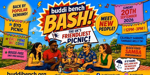 buddi bench bash! Meet New People at the UK's Friendliest Picnic!