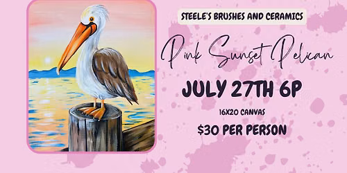 Pink Sunset Pelican