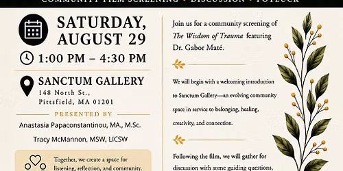 Film screening: The Wisdom of Trauma, reflection & potluck.