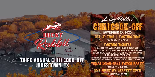 3rd annual Lucky Rabbit Chili Cook-off (Jonestown, TX)