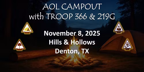 Adventure Awaits! AOL Campout November 8th