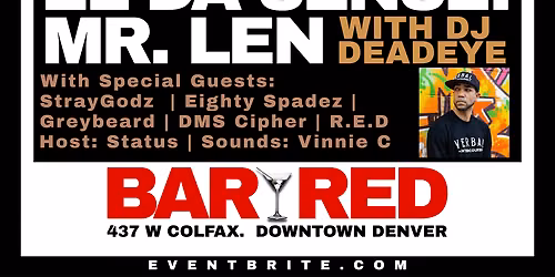"El Da Sensei & Mr Len w\/ DJ Deadeye" LIVE at Bar Red.