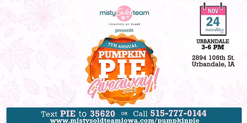 7th Annual Pumpkin Pie Giveaway! - URBANDALE Pick-Up