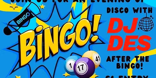 Fundraising prize bingo and disco with  DJ Des