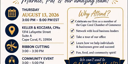 Keller & Koczara CPA\u2019s - 15th Anniversary Celebration!
