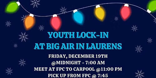 Youth Lock-in at Big Air in Laurens