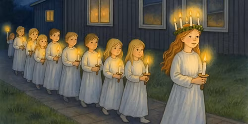 Julefest med Lucia optog, for familie til b\u00f8rn i b\u00f8rnehaven