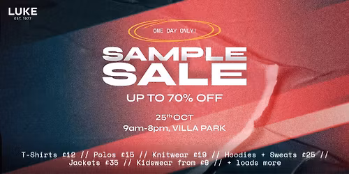 LUKE 1977 Villa Park Sample Sale