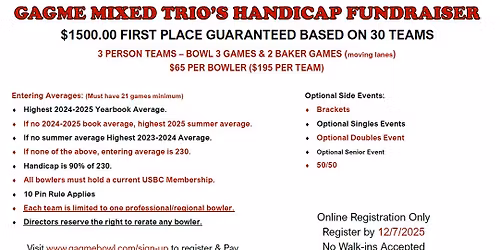 Mixed Trio's Handicap Fundraiser