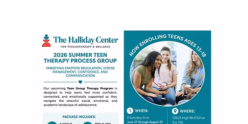 Summer Teen Therapy Process Group for Ages 13\u201318 | Del Mar