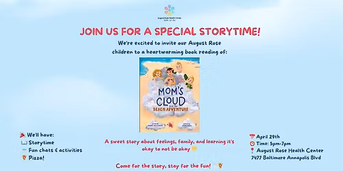 Children's Storytime Event: Mom\u2019s Cloud and the Beach Adventure