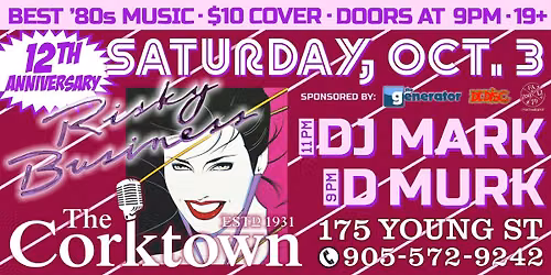 Risky Business '80s Night 12TH ANNIVERSARY - Saturday, Oct. 3, 2026
