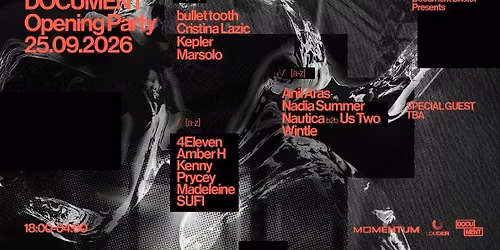 Document Opening Party: bullet tooth, Cristina Lazic, Kepler ++