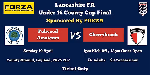 Lancashire FA Under 16 County Cup Final 2026, sponsored by FORZA