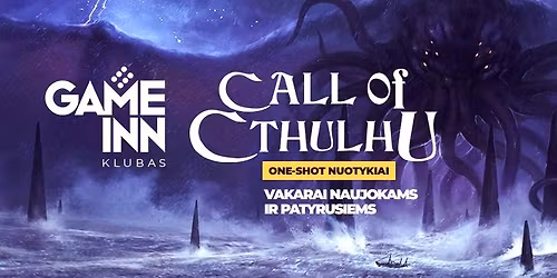 CALL OF CTHULHU RPG vakarai GAME INN klube
