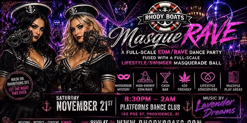MasqueRAVE at Platforms hosted by Rhody Boats