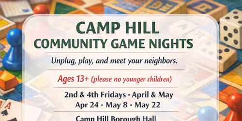 Camp Hill Game Night \u2014 April 24