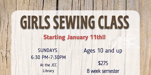 Sewing class Fall 2026