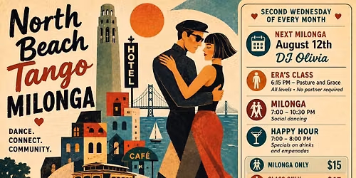 August 12th Milonga with DJ Olivia and class with Era