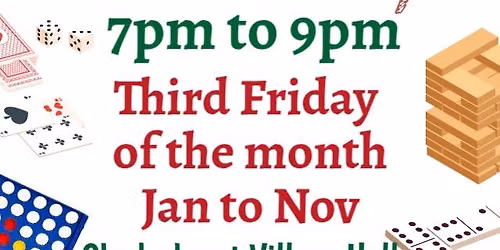 FREE Monthly Games & Social Evening - Shadoxhurst Village Hall