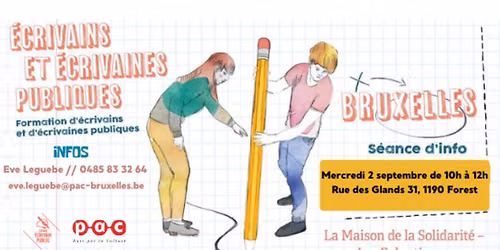 S\u00e9ance d'info formation \u00e9crivains et \u00e9crivaines publiques