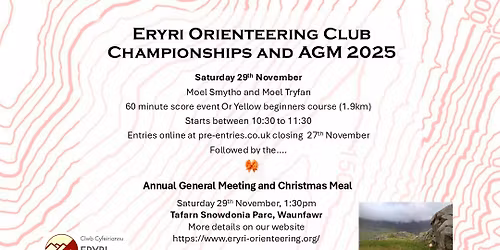 Eryri Orienteering Club Championships 2025 and Open Event Moel Smytho and Moel Tryfan