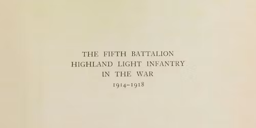 5th Battalion Highland Light Infantry at War 1914 - 1918
