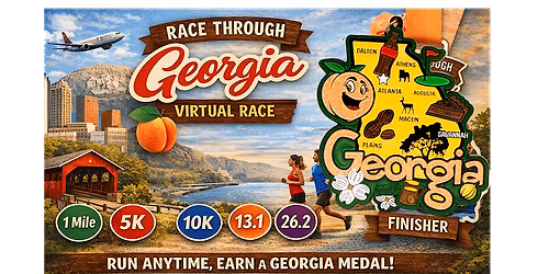 Race Through Georgia Virtual Race | 5K, 10K, Half Marathon & More | Run