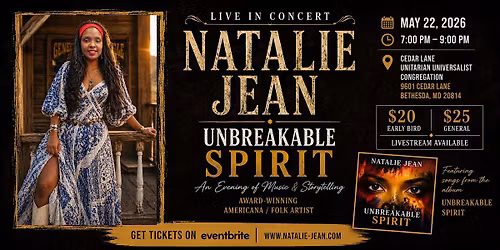 Natalie Jean Live: Unbreakable Spirit \u2013 An Evening of Music & Storytelling