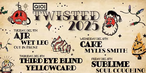 2025 Q101 Twisted Xmas - CAKE at Byline Bank Aragon Ballroom