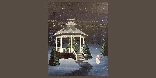 Paint and Sip Small Town Christmas Gazebo