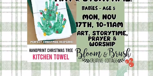 Toddler Art & Story Time - Handprint Tea Towel 