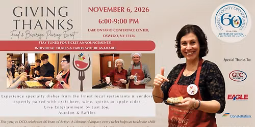 OCO Giving Thanks Food & Beverage Pairing Event