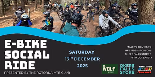 RMTBC E-Bike Social Ride - Sponsored by Okere Falls Store & Mr Wolf Eatery