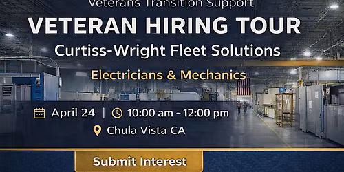 Exclusive Veteran Tour: CURTIS WRIGHT \u2013 Only 6 Spots April 24 2026 10-12pm