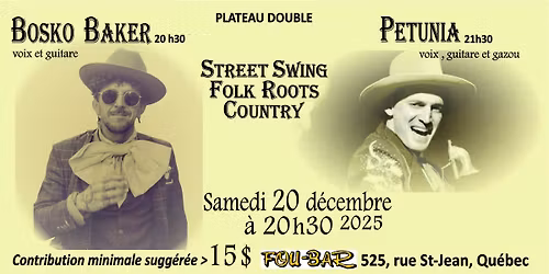 BOSKO & PETUNIA en plateau double Folk Roots \/ Country \/ Street Swing