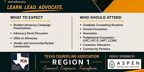 TCA Region 1 Advocacy Conference: Counselors as Change Agents