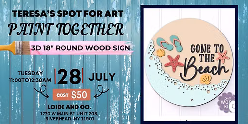 Paint Together: Paint Your Own 3D Beach Themed Wood Sign