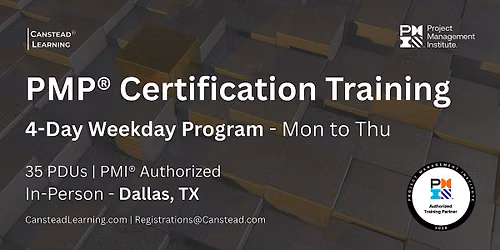 PMP\u00ae Exam Prep \u2013 4-Day Certification Training (Dallas)