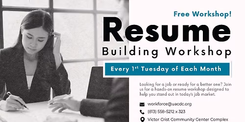 FREE Resume Building Workshop- Every 1st Tuesday