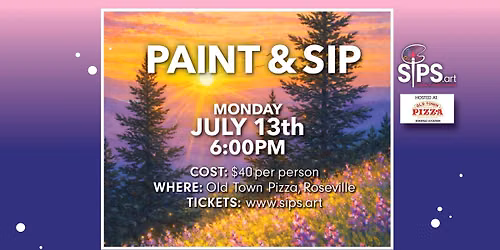 Golden Hour Wildflowers Paint & Sip | Old Town Pizza Roseville