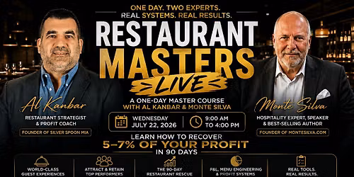 Restaurant Masters Live:One-Day Master Course with Al Kanbar & Monte Silva