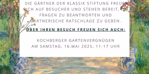 Sonntag, 7. Juni 2026  traditionelle Pflanzenb\u00f6rse in den Schlosspark Belvedere Weimar