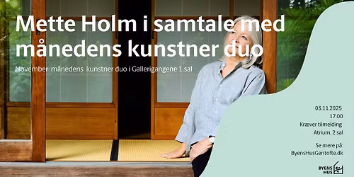 Mette Holm i samtale med m\u00e5nedens kunstner duo Finn Hagen Madsen & Bodil Christensen