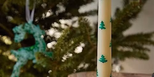 Festive taper candle decorating